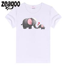 zeagoo 010 Casual Basic Plain Crew Neck Slim Fit Soft Short Sleeve T-Shirt White elephant Women 2024 - buy cheap