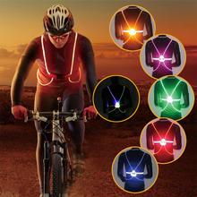 Colete de led reflexivo para ciclismo, iluminado, unissex, para segurança ajustável, para ciclismo, corrida 2024 - compre barato