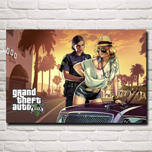 FOOCAME Grand Theft Auto V  GTA 5 Posters and Prints Home Decoration Pictures Living Room Art Silk Game Wall Paintings Bedroom 2024 - buy cheap