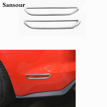 Sansour para ford mustang 2015 2016 2017 amortecedor traseiro protecter lado aviso cuidado luz da lâmpada capa decoração guarnição 2024 - compre barato