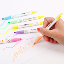 6 шт хайлайтер ручка с двойной головкой двойной цветной комбинированный набор Хайлайтер для школьных принадлежностей маркеры 2024 - купить недорого
