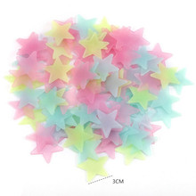 100PCS Multicolors Stars Stickers DIY 3D Fluorescent Plastic Ceiling Refrigerator Window Wall Stickers Home Decorative Picture 2024 - buy cheap
