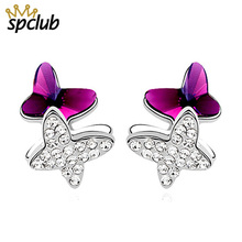 Popular Crystals From Swarovski Butterfly Stud Earrings Pendientes Oorbellen Boucle D'oreille Birthday Gift Fashion Jewelry 2024 - buy cheap