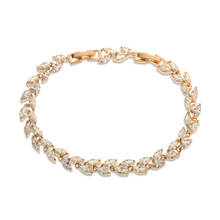 Gold-Color Bracelets For Women CZ Zircons Link Chain Bracelet & Bangle Drop Shipping  Free Shipping 2BR18K-42 2024 - buy cheap