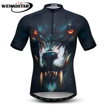 Roupa de ciclismo masculina 3d wolf, camiseta de manga curta para ciclismo de corrida mtb roupas de bicicleta de secagem rápida 2024 - compre barato