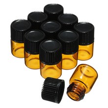 10 Pcs /Lot 1ML Amber Mini Brwon Glass Portable Sample Vial Essential Oil Empty Bottle With Orifice Reducer Cap For Perfume-10 2024 - buy cheap