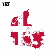 YJZT-Mapa divertido de Dinamarca, 11,4 CM x 13CM, pegatina de coche, bandera, calcomanía de cuerpo creativo 6-0853 2024 - compra barato