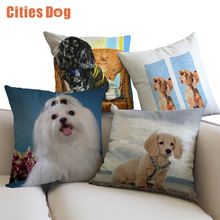 English Cocker Spaniel Decorative Cushion Animal dog Pillows cojines 45x45cm decoracion pet Dogs pattern throw Car Pillow Cushio 2024 - buy cheap