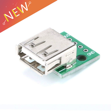 Conector USB 2,0 hembra a dip 4P, adaptador de 4 pines a DIP de 2,54 MM, convertidor de PCB soldado, placa de Pinboard para la línea del móvil, 5 uds. 2024 - compra barato