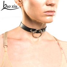 Colgante de hebilla de Metal para mujer, gargantilla de cuero sintético, Estilo Vintage, Punk, Rock, Sexy, fetiche sumisivo, BDSM, novedad de 2019 2024 - compra barato