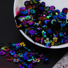50g(10000pcs) 4mm Cup Loose Sequins Round Paillette Wedding Garment Accessory Sewing Craft Black AB Confetti 2024 - buy cheap