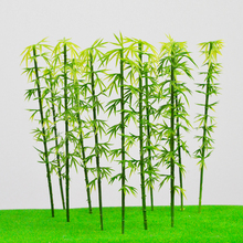 Paisaje en miniatura de bambú de 12cm, decoración de simulación de plástico DIY, arquitectura de tren, mesa de arena, diseño de ferrocarril, 100 Uds. 2024 - compra barato