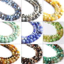 Cuentas de ágata de fuego de piedra Natural, cuentas espaciadoras sueltas redondas para la fabricación de joyas, pulsera Diy, collar de 15 "pulgadas/hebra 6/8/10mm 2024 - compra barato