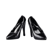 Женские черные туфли на высоком каблуке в масштабе 1:6, подходит для женских экшн-фигурок 12 дюймов, аксессуары для костюма 2024 - купить недорого