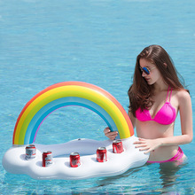 Радужный держатель для чашки бассейна надувная подставка для напитков держатель для сотового телефона игрушки для бассейна товары для мероприятий и вечеринок 2024 - купить недорого