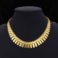 chunky statement necklace for women unique design jewelry gold color metal neck choker 2017 N351G 2024 - buy cheap