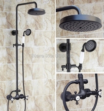 Conjunto de torneira para chuveiro, conjunto preto, chuveiro de parede, bronze, com mangueira redonda, torneiras misturadoras wrs495 2024 - compre barato