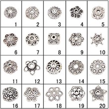 100pcs/lot antique silver alloy beads caps flower torus beads DIY jewelry accessories alloy receptacle flower hat 20 styles 2024 - buy cheap