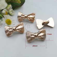 Botones decorativos con forma de lazo de oro rosa para manualidades, accesorios de costura para boda, suministros, 20mm x 11mm, 60 uds. 2024 - compra barato