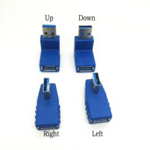 Blue 90 Degree Vertical Left Right Up Down Angled USB 3.0 Male to A Female M/F Adapter Connector Converter 2024 - buy cheap