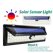 Luz Luces Solares LED con Sensor de movimiento al aire libre, lámpara Solar de seguridad, resistente al agua IP65, luces de emergencia para puerta Delantera 2024 - compra barato