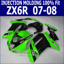 Обтекатели для KAWASAKI NINJA g18, черный и зеленый цвет, ZX6R 2008 08 - 07 2007 2024 - купить недорого