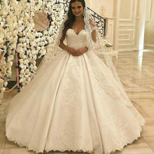 2022 cetim vestidos de casamento vestido de baile laço querida vestidos de noiva vestido de noiva laço-up vestido de casamento robe de mariee 2024 - compre barato
