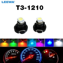 Leewa-medidor de painel de carro, 5 peças, dc 12v, t3 1210/3528, chip 1led, lâmpada led, 7 cores, # ca4448 2024 - compre barato