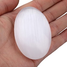 TUMBEELLUWA Natural Selenite Oval Worry Stone,Palm Pocket Stone,Healing Crystal Reiki Balancing 2024 - buy cheap