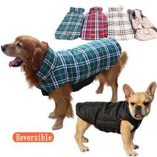 Новейшая Одежда для больших собак зимняя Двусторонняя теплая куртка для собак английский дизайн водоотталкивающая зимняя одежда куртка для собаки одежда 2024 - купить недорого