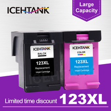 ICEHTANK Replacement For HP 123 123XL Black Ink Cartridge For HP Deskjet 2130 1110 2133 2134 3630 3632 3637 Printer IP123 2024 - buy cheap