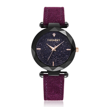 Relógios de pulso femininos do céu estrelado, relógio de pulso de quartzo com pulseira de couro estiloso para mulheres 2024 - compre barato