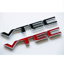 3D VTEC Full Metal Zinc Alloy Car Styling Refit Emblem Fender Tail Body Badge Sticker for Honda Civic Accord Odyssey Spirior CRV 2024 - buy cheap