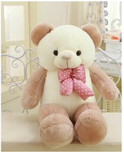 lovely new plush Teddy bear toy stuffed light brown teddy bear with bow birthday gift about 100cm 2024 - buy cheap