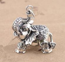 Exquisite Tibetan silver carving elephant small pendant 2024 - buy cheap