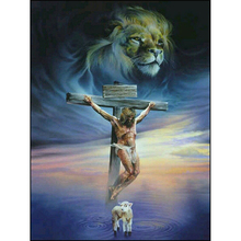 Алмазная 5D Вышивка Иисуса Христа на кресте, картина из страз «сделай сам», полноразмерная Мозаика из страз, Настенная картина, вышивка крестиком 2024 - купить недорого