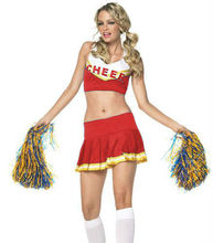 FREE SHIPPING 8136 Varsity Cheerleader Costume Cheer Leader Outfit w/ Pom Poms 2024 - buy cheap