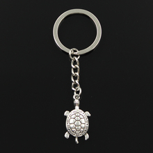 Fashion 30mm Key Ring Metal Key Chain Keychain Jewelry Antique Silver Color Plated Tortoise Turtle Sea 30x15mm Pendant 2024 - buy cheap
