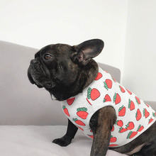 Roupa do cão do animal de estimação da primavera morango impressão gato colete camisa roupas para cães traje francês bulldog pug roupa filhote de cachorro outfit 2024 - compre barato