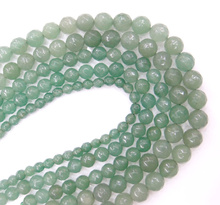 Cuentas redondas de Aventurina verde facetadas de piedra Natural, tamaño a elegir de 6/8/10 MM para fabricación de joyas, pulsera y collar Diy, venta al por mayor 2024 - compra barato