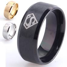 Мужские и женские кольца из нержавеющей стали, 8 мм, золотые, серебристые, черные 2024 - купить недорого