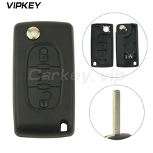 Remotekey CE0536 3 button VA2 remote car key shell flip key case middle light for Citroen C2 C3 C4 C5 C6 2024 - buy cheap