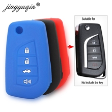 jingyuqin 4 Buttons Silicone Car Key Case For Toyota Hilux Vigo Yaris Remote Flip Key Fob Cover Protection Holder 2024 - buy cheap