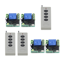 MITI-Plastic Cover Case Relay DC 12V 10A 1CH RF Remote Control Switch with 3pcs White 4-Button Controller SKU: 5391