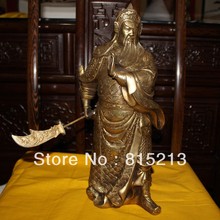 Wang 000886 bronze cobre coleção-figura de história chinesa guangong statue 36x16x10 cm 4kg 2024 - compre barato