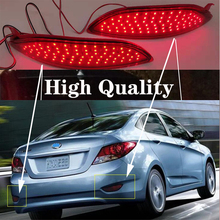 Refletor de para-choque traseiro, alta qualidade, luz de freio, led vermelho, lâmpada de neblina, para hyundai, accent verna, brilho, solaris, 2012-2015, cauda 2024 - compre barato