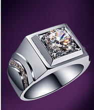 Solid 18K White Gold AU750 Men's Ring 2CT Natural Moissanite Diamond Men's Ring for Husband Perfect Wedding Anniversary Gift 2024 - buy cheap