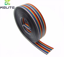 Cable de cableado de cinta arcoíris de Color plano, 1 metro, 1,27mm de espaciado, 10, 20, 40 vías, 10P, 20P, 40P, para PCB DIY, 10, 20, 40 vías 2024 - compra barato