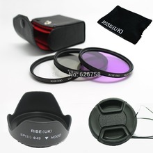 RISE(UK) 49mm UV CPL FLD Filter Kit for Sony Alpha NEX-7 NEX-5N NEX-C3 + Petal Flower Lens Hood + Center-Pinch lens cap 2024 - buy cheap