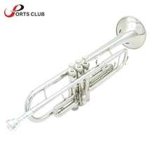 Alta qualidade bb b trompete liso prata-banhado a bronze requintado com bocal escova de limpeza pano luvas cinta 2024 - compre barato
